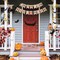 Greentek; Happy Halloween Burlap Banner Garland – Rustic Spooky Party Decorations with Black Bows for Indoor Outdoor Home, Office, Classroom, Mantel & Fireplace Decor; Category:Banners; Image:5